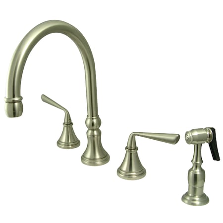 Silver Sage KS2798ZLBS 8-Inch Widespread Kitchen Faucet with Brass Sprayer KS2798ZLBS